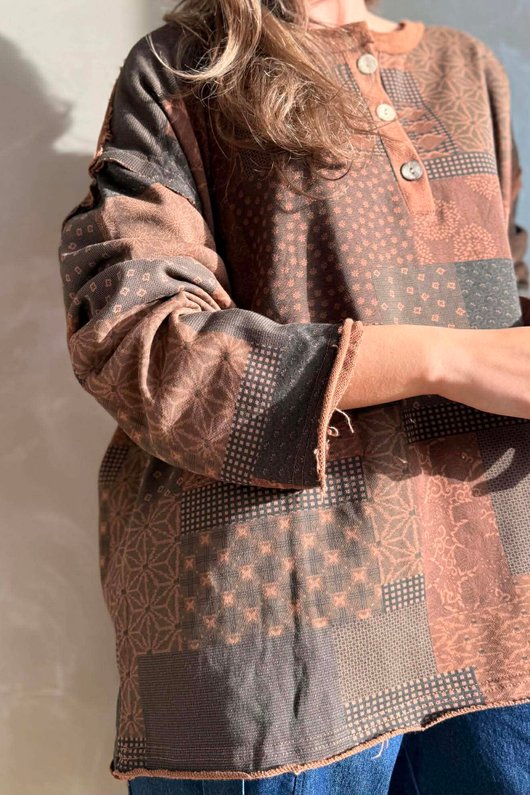 Hippie Shake Patchwork Sweatshirt Rust